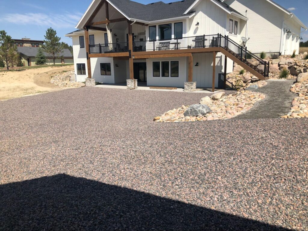 a permeable paver driveway being used for water management
