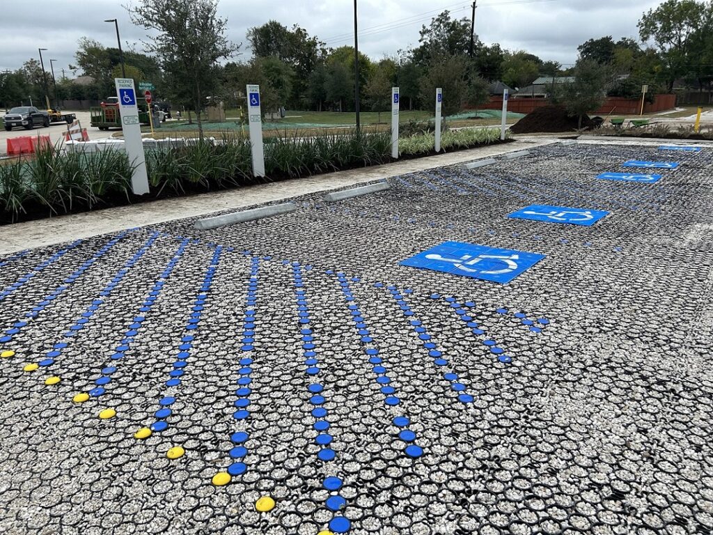 an image of a rental yard parking areas with markings