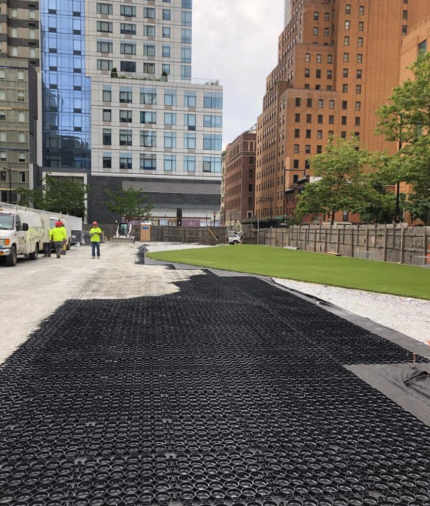 A permeable paver adds new life to the surfacing in a highly urbanized area.