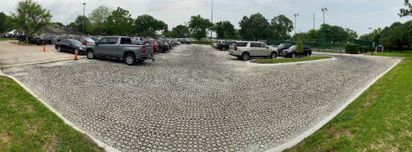 An eco-friendly parking lot contributing to sustainable city design.