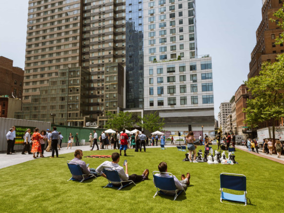 A sustainable city designed public space.